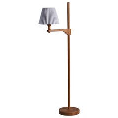 Carl Malmsten, Adjustable Floor Lamp, Pine, Paper, Sweden, 1950s