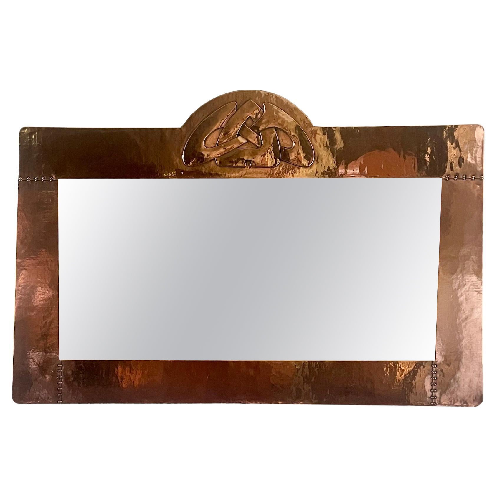 Arts & Crafts Copper Framed Mirror by Archibald Knox for Liberty & Co