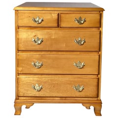 Retro Vermont Solid Maple Chest of Drawers Bachelors Chest 