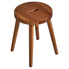 Swedish Designer, Stool, Pine, Sweden, 1970s