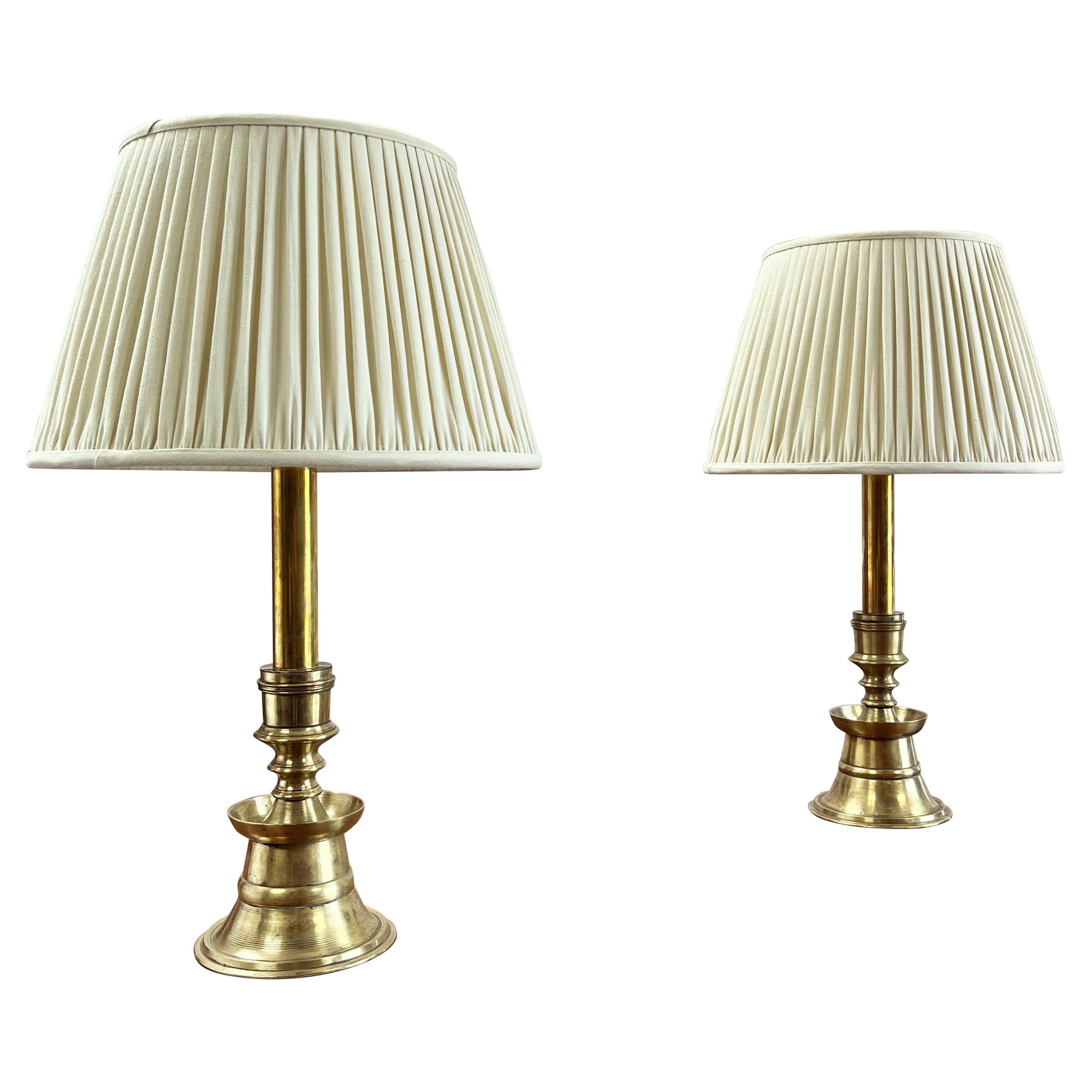 A Pair of Ottoman Candlesticks, Now as Lamps