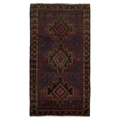 Tapis tribal vintage Baluch avec médaillons rouges et Brown, de Rug & Kilim