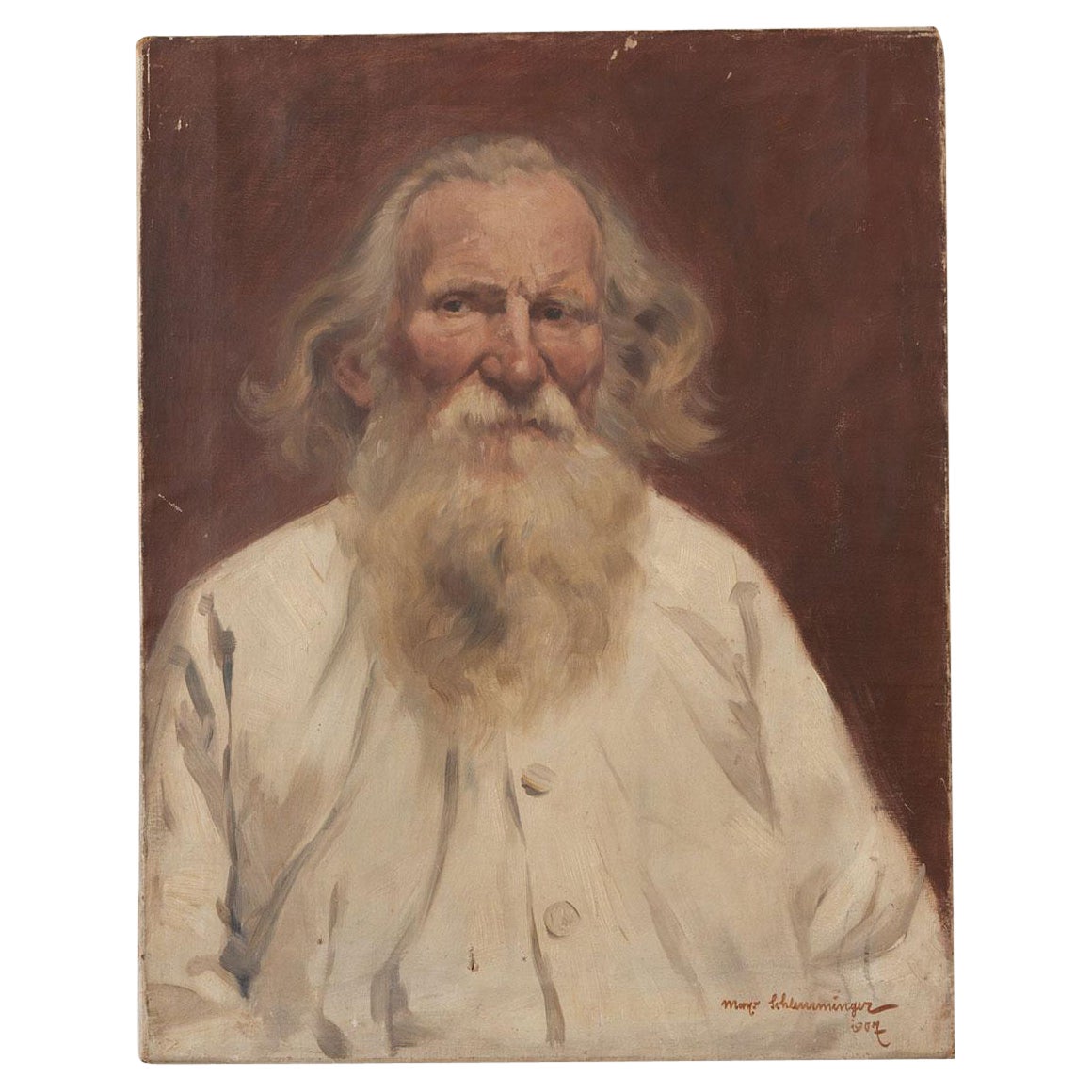 English Max Schlemminger Oil Portrait of a Man