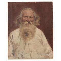 Antique English Max Schlemminger Oil Portrait of a Man