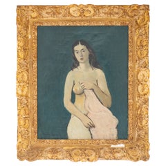 Huile sur toile signée Nicolai Cikovsky représentant une femme