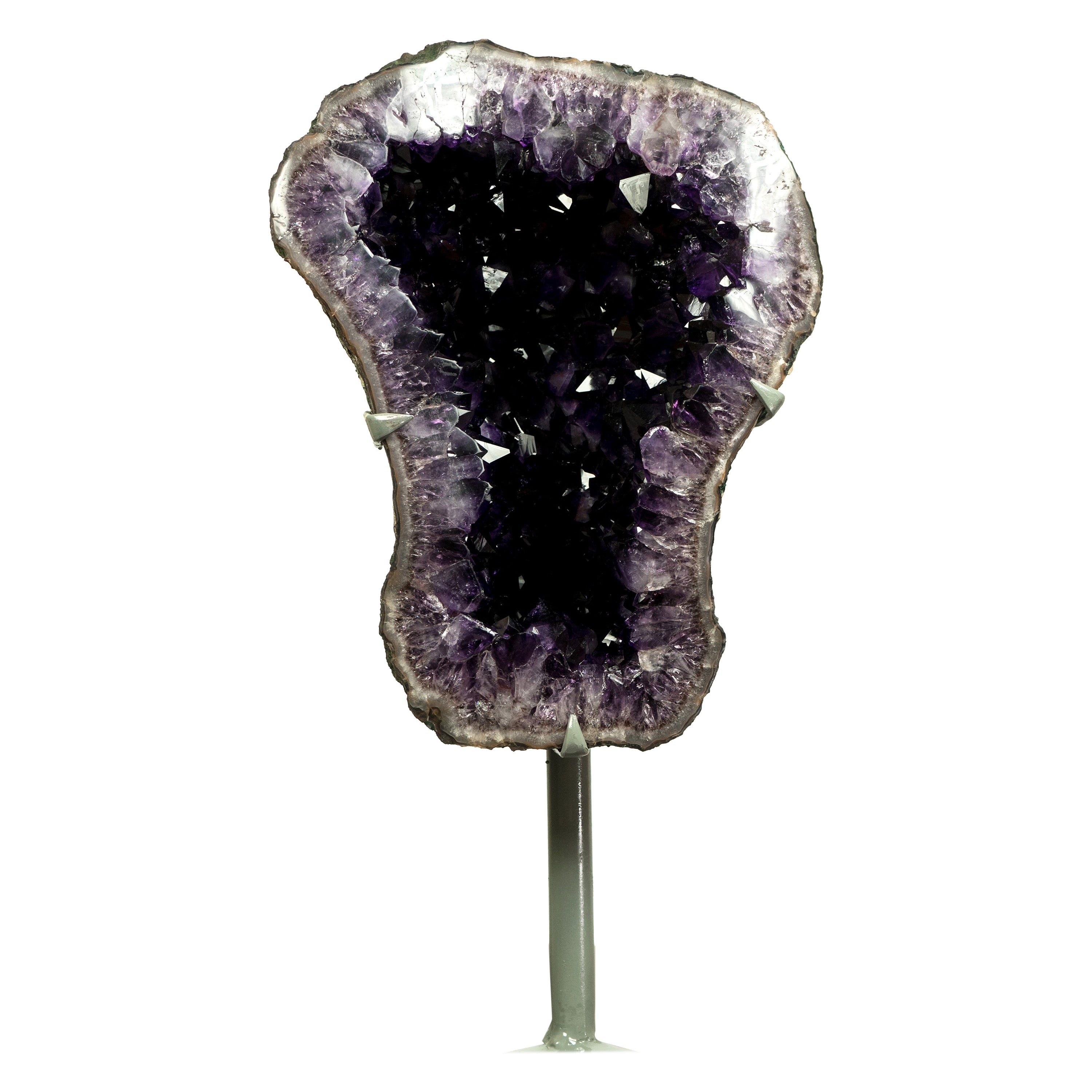 Amethyst Geode with AAA X-Large Dark Purple Amethyst Druzy, a Decor Masterpiece For Sale