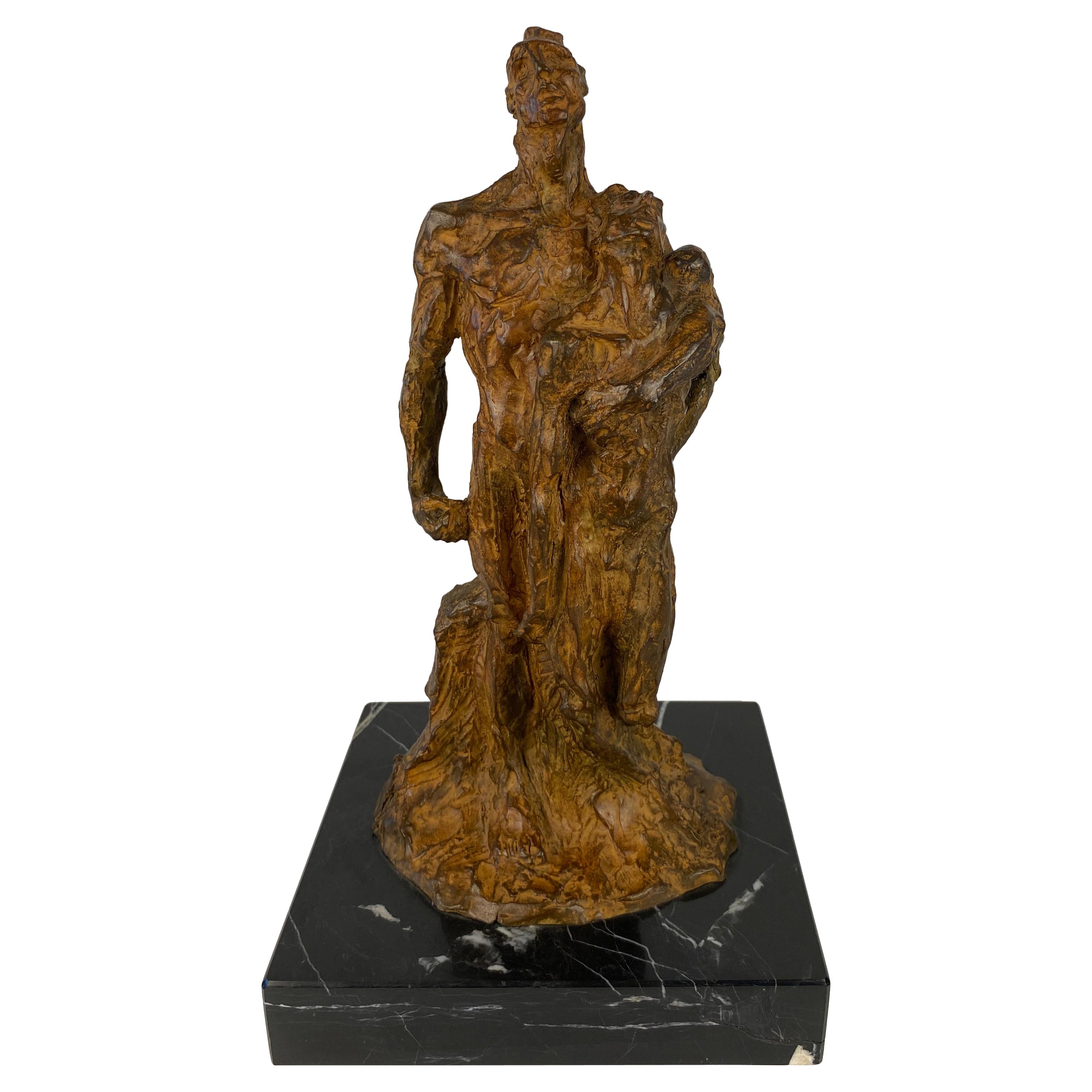 Sculpture figurative moderniste en bronze de Mercè Riba