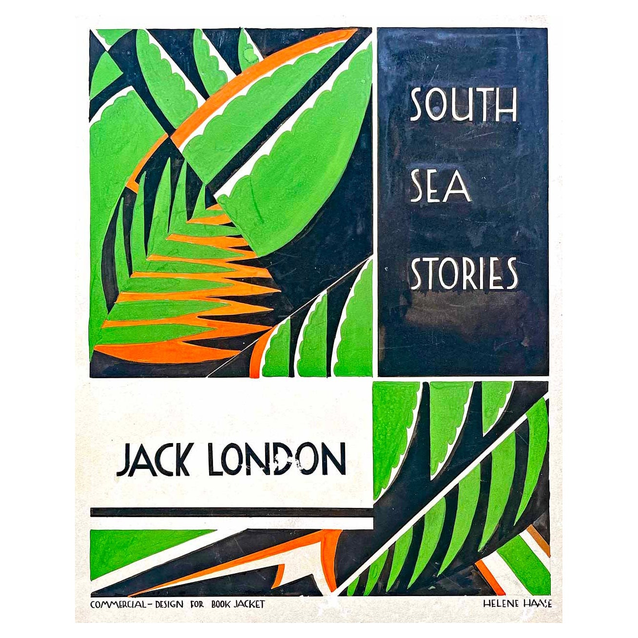 „South Seas Stories“, kühne Art-Déco-Maquette für Jack London-Kollektion, 1920er Jahre