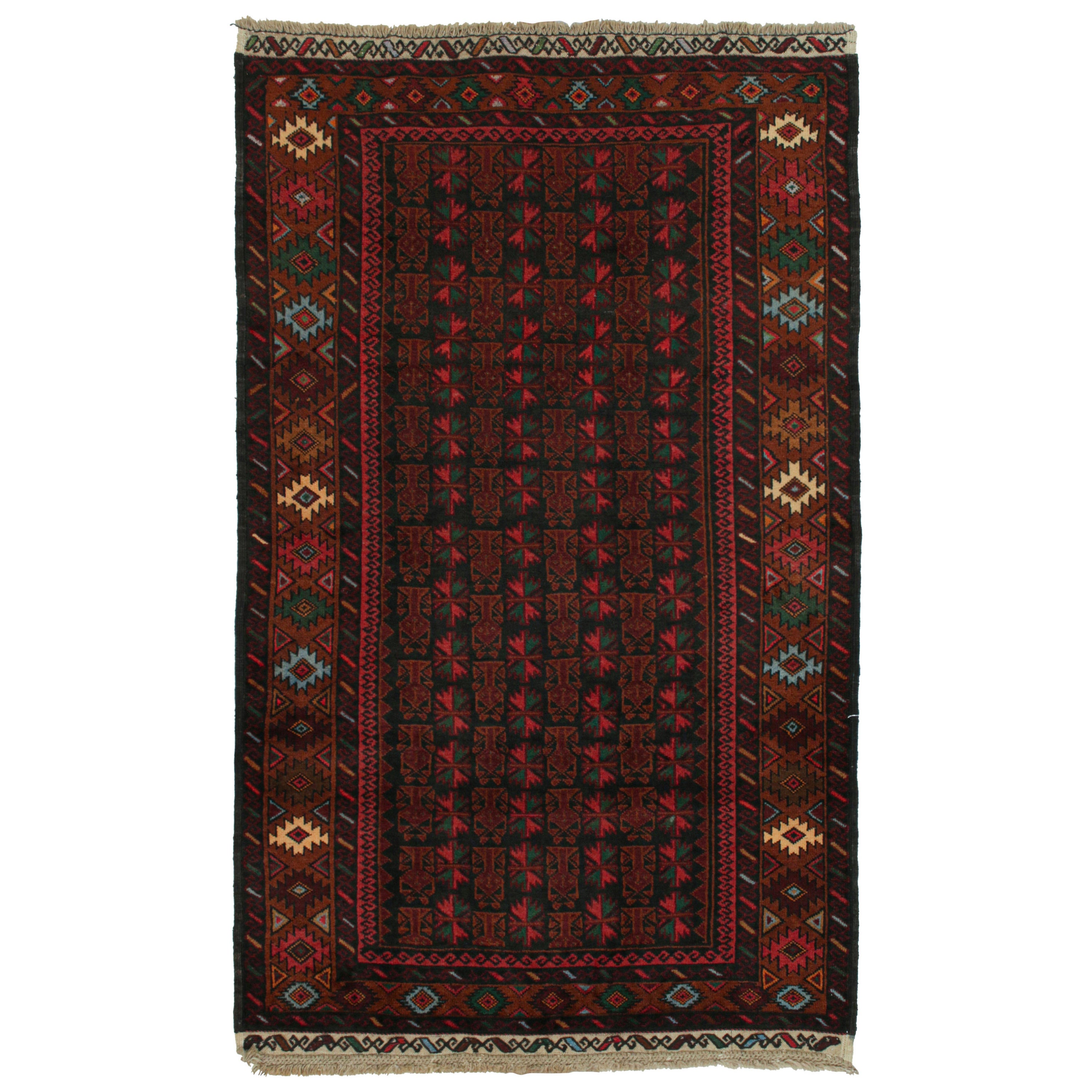 Vintage Baluch Tribal Rug with Red & Teal Geometric Patterns, from Rug & Kilim For Sale