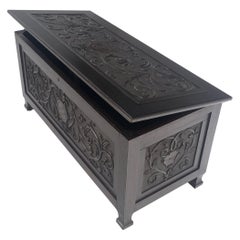 Used Very Fine Carved Ebonized Mahogany Trunk Hope Chest Dated 1903 Super Clean MINT!