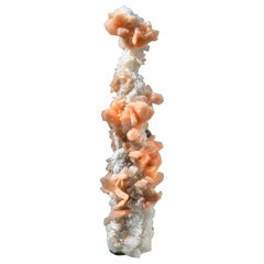 Pink Stilibite on Chalcedony Stalactite From Nasik District, Maharashtra, India