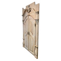 Porta d'ingresso in legno di pino antico barocco austriaco del XVIII secolo