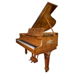 Antique Steinway & Sons Gold Bronze & Satinwood Baby Piano Circa 1910