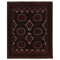 Vintage Baluch Stammeskunst-Teppich in Rot-Schwarz-Muster von Rug & Kilim