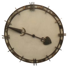 Gio' Ponti Wall Clock Brass Metal 1950 Italy 