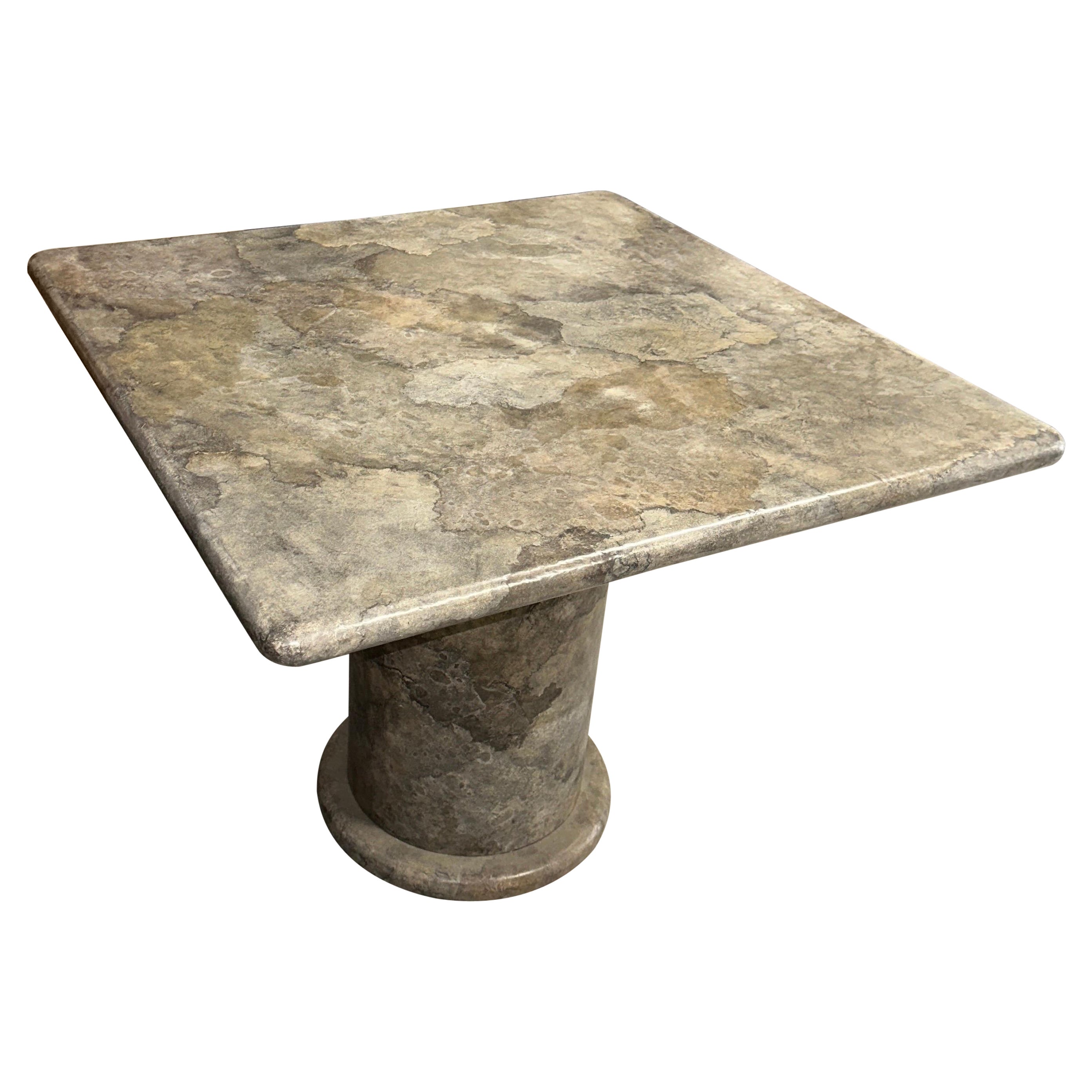 Steve Chase Designed Layered Parchment Square Table For Sale