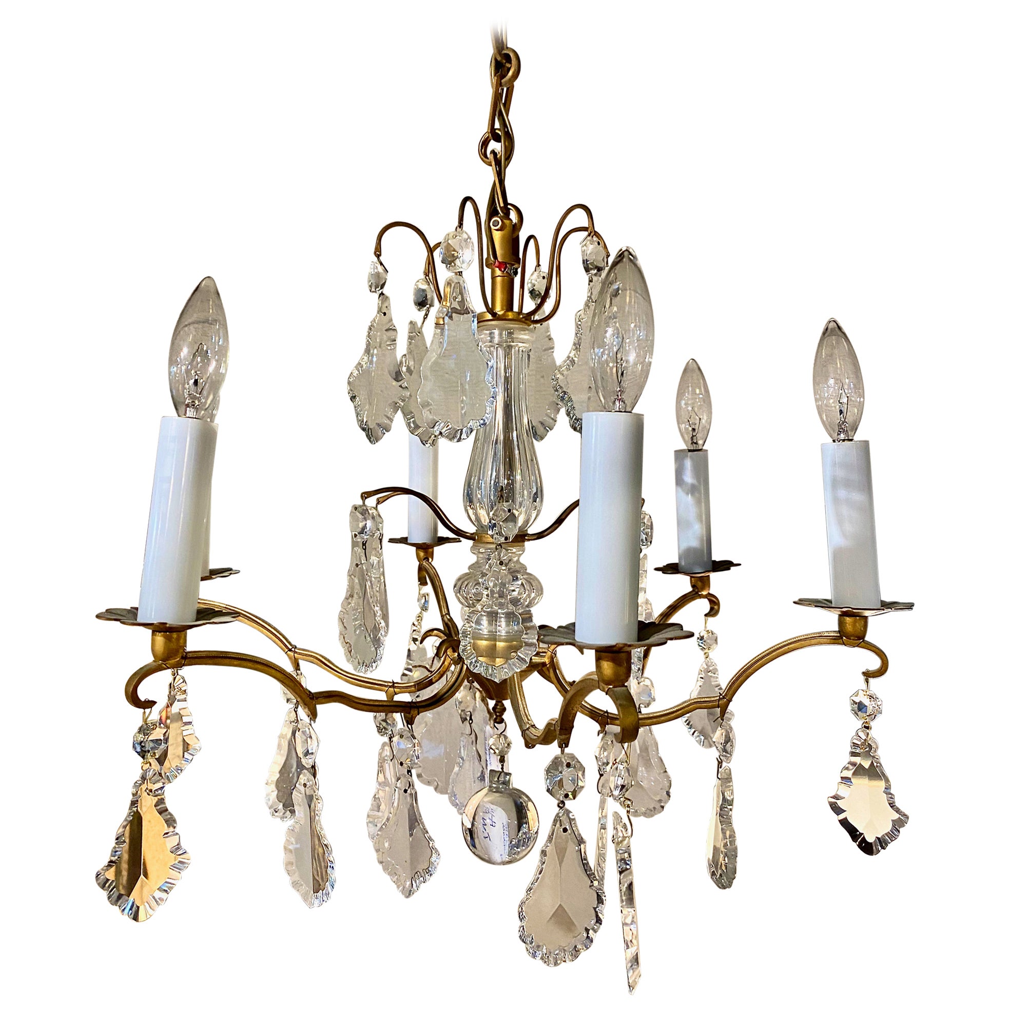 Baccarat Gilt Bronze Chandelier For Sale