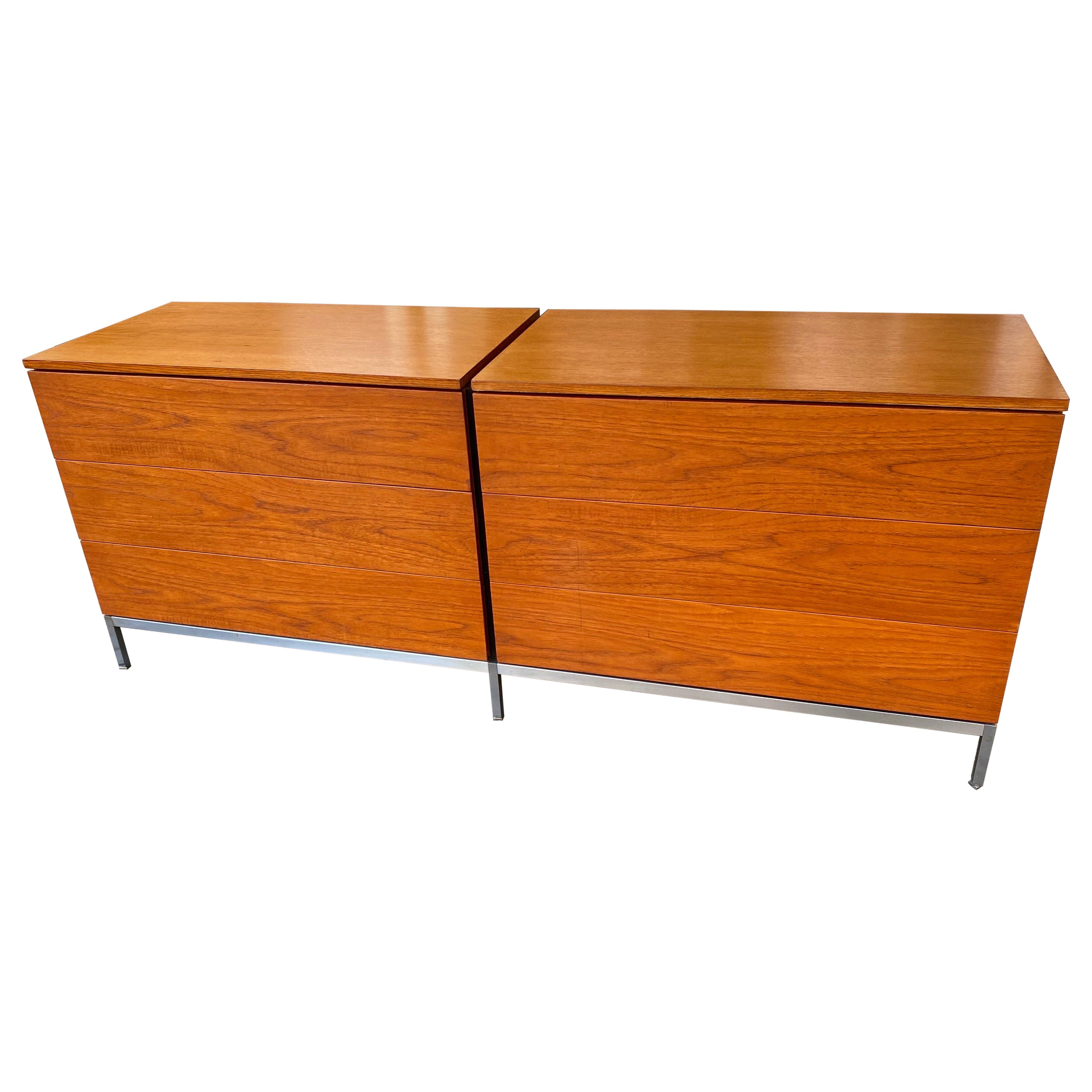 Florence Knoll Double Dresser in Teak for Knoll For Sale