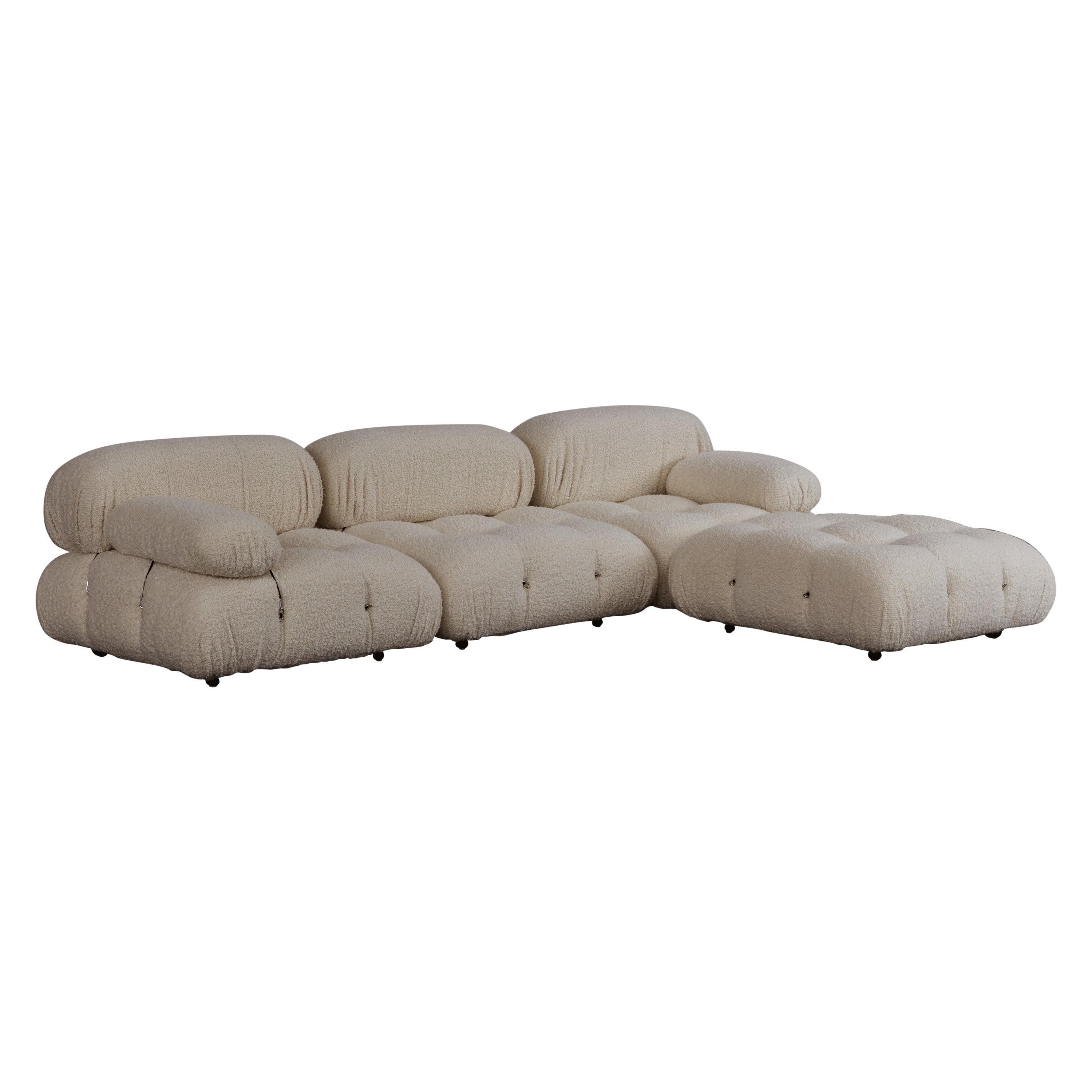 Mario Bellini "Camaleonda" Sofa for B&B Italia, Wool Bouclé, 1970, Set of 4 For Sale