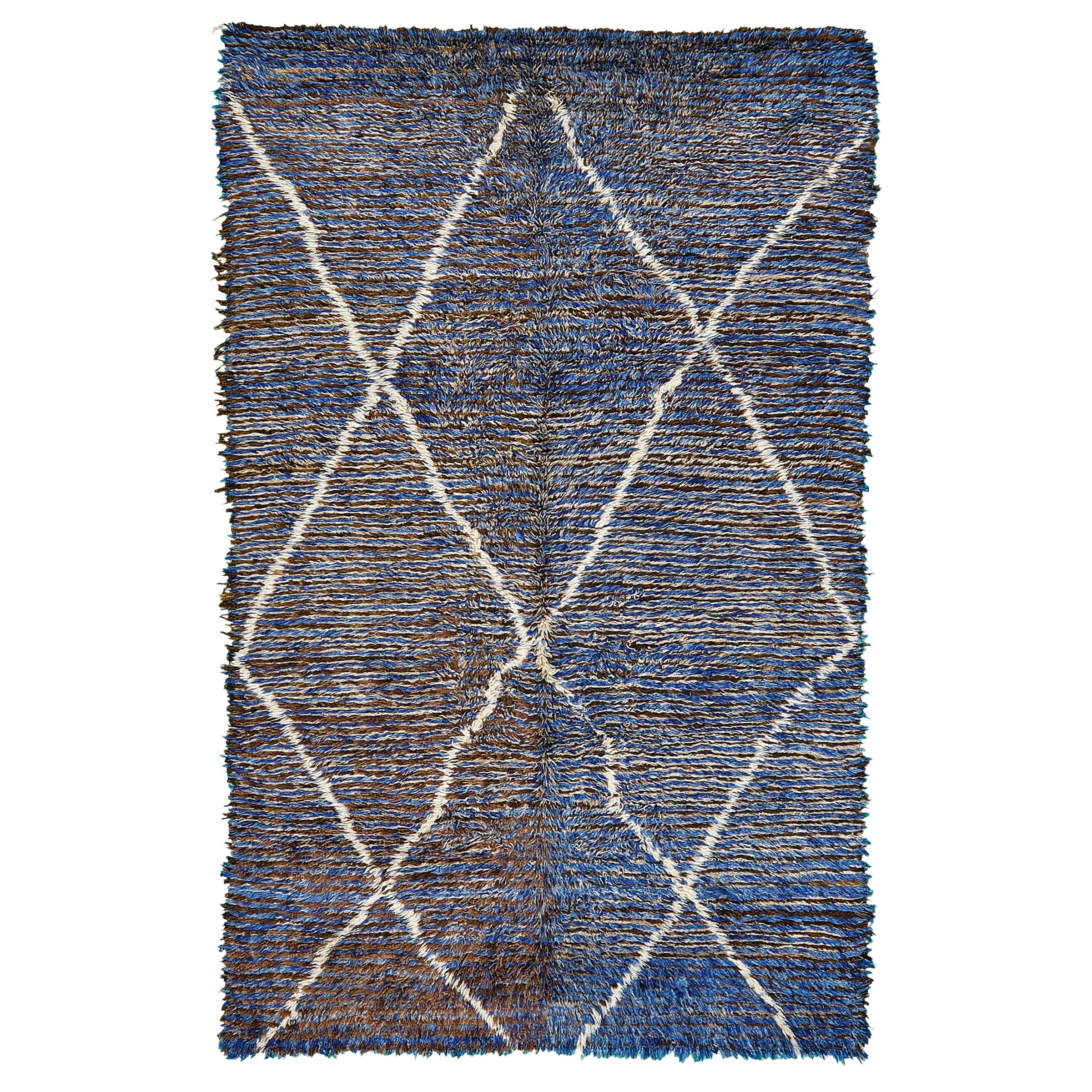 Vintage Moroccan Beni Ourain Tribe Rug For Sale