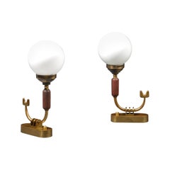 Vintage Italian Modernist Table Lamps: Elegant and Precious Pair from the 1940s
