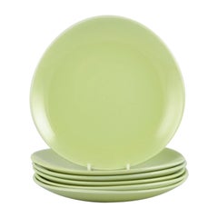 Stig Lindberg for Gustavsberg. Set of six "Colorado" porcelain plates in green