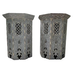 19th Century Pair of Syrian mother of pearl inlaid tables. 