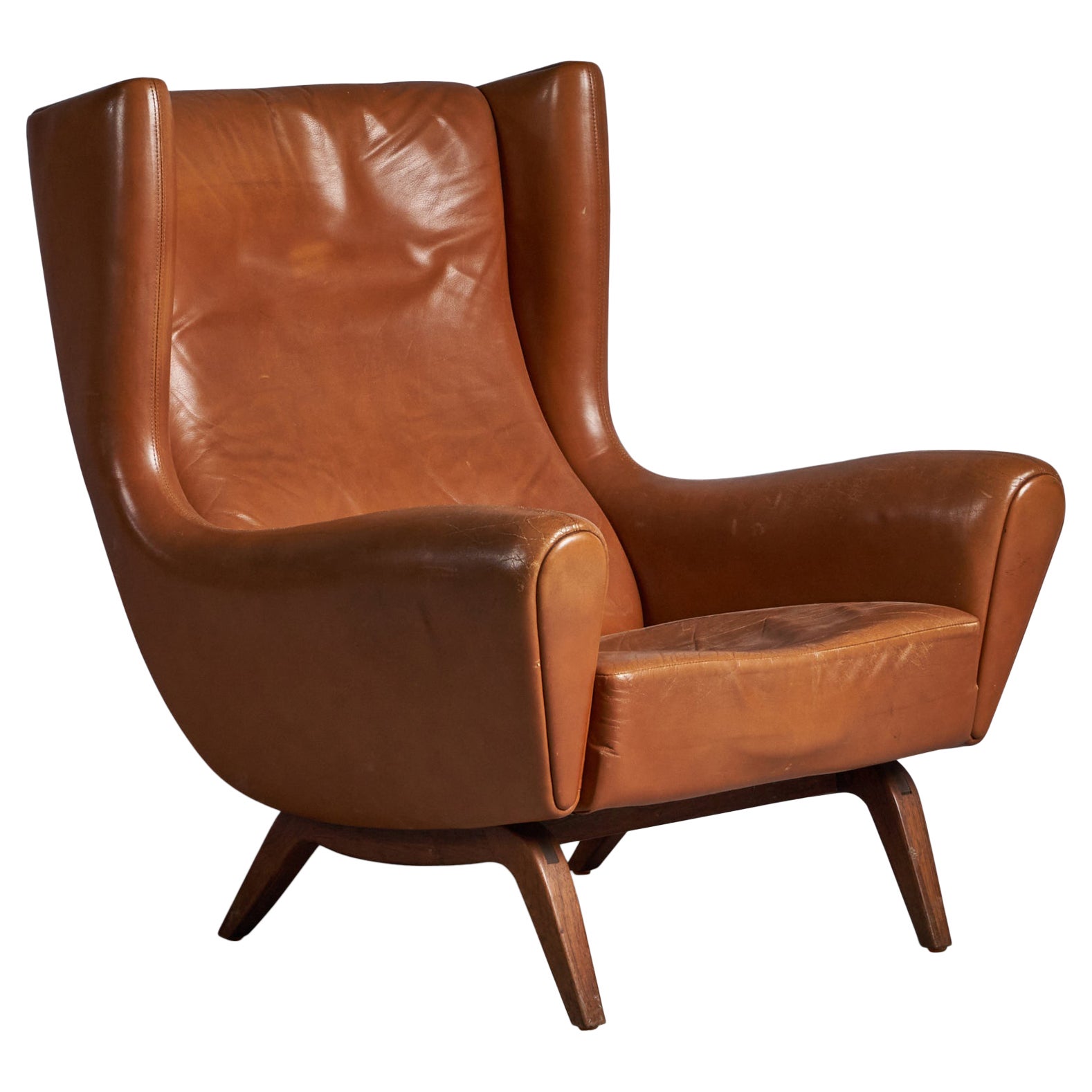 Illum Wikkelsø, Lounge Chair, Leather, Rosewood, Denmark, 1960s For Sale at  1stDibs