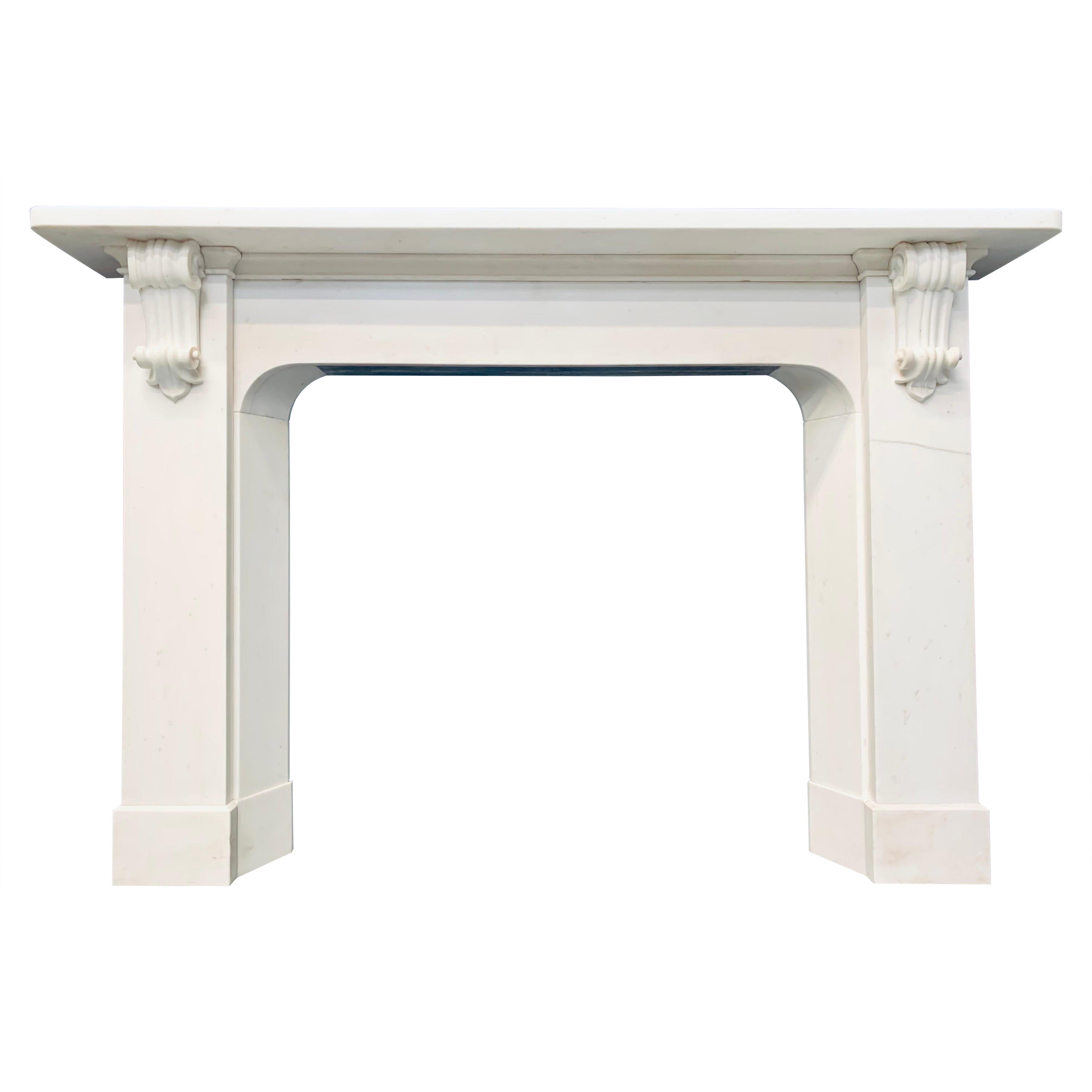 A Large-Early 19th Century Scottish Statuary Marble Fireplace Surround. For Sale