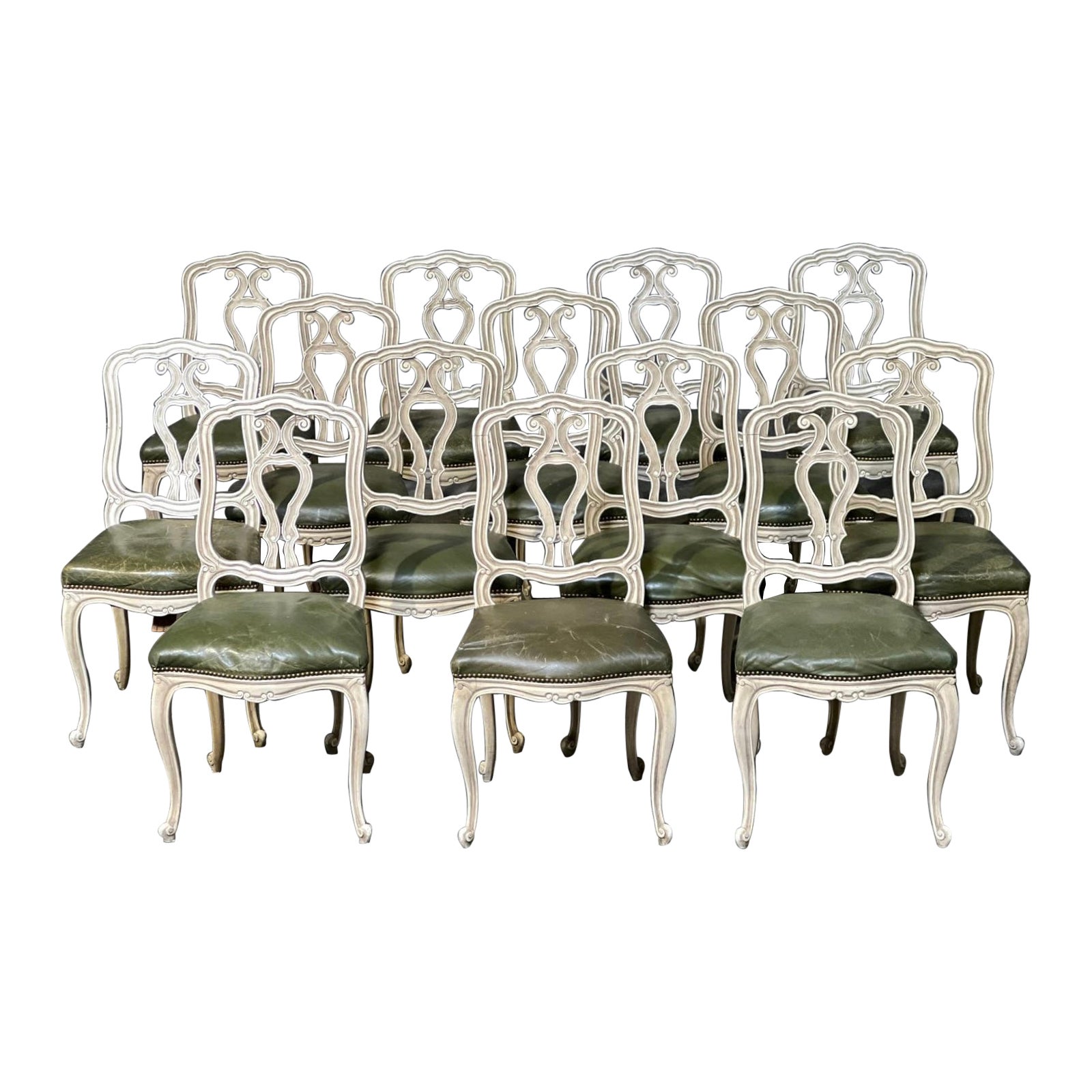 Extremely Rare Set 16 French Dining Chairs