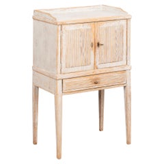 Small White Painted Cabinet Nightstand, Sweden circa 1820-40