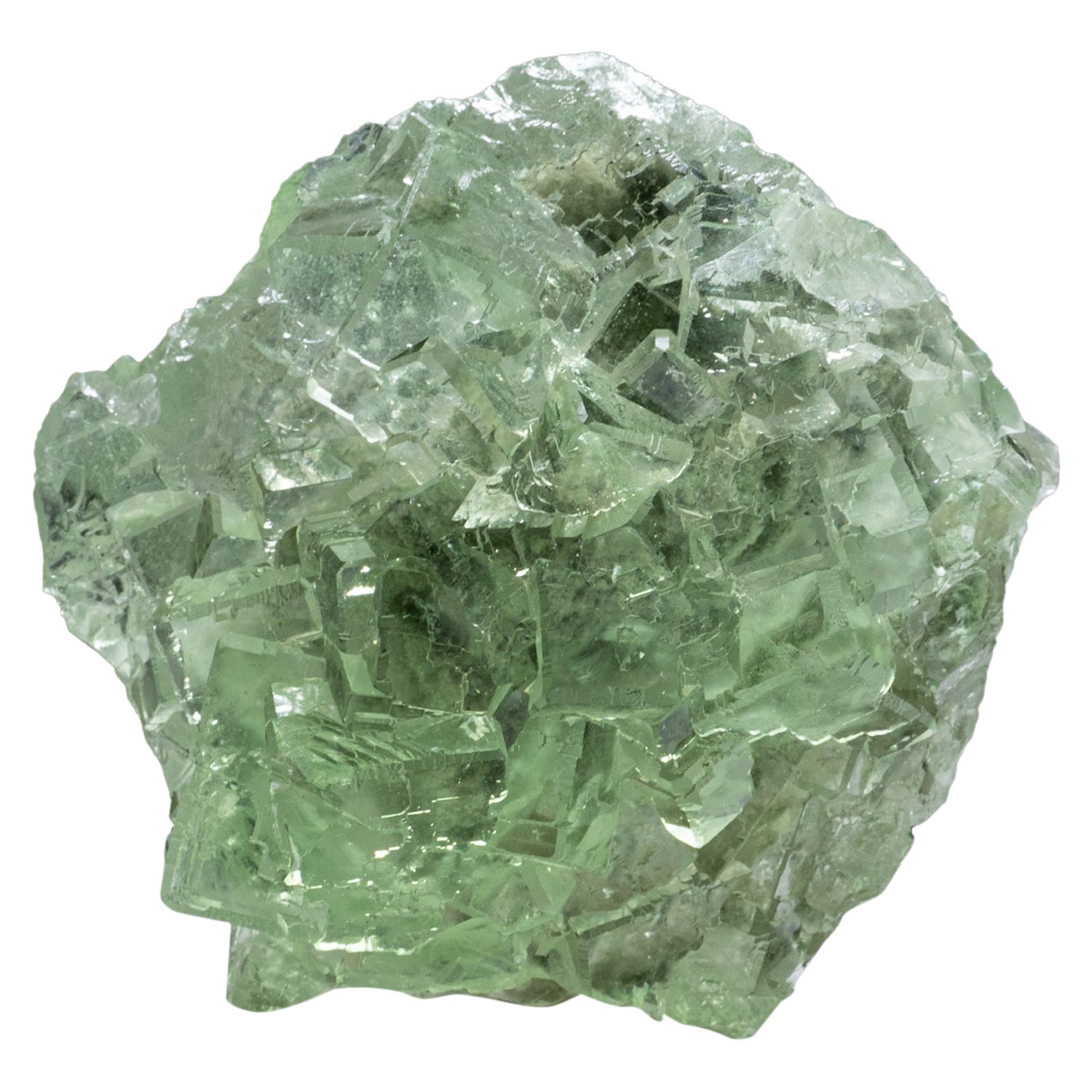 Green Fluorite Cluster from XIANGHUALING, HUNAN, CHINA For Sale
