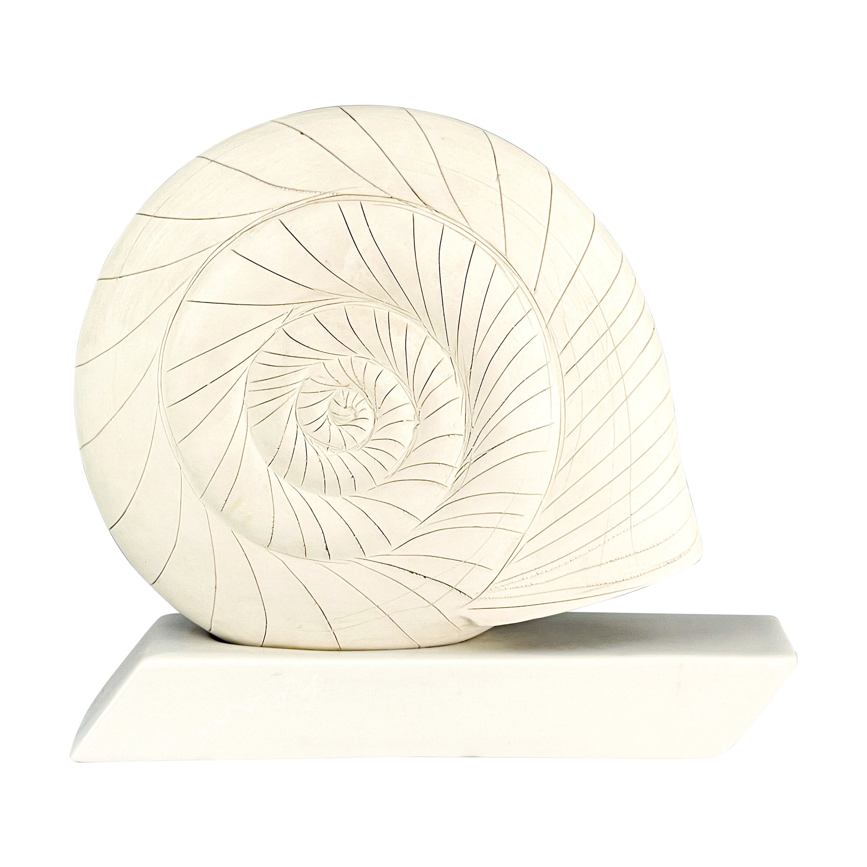 Gunvor Olin-Grönqvist Scandinavian Modern Stoneware Sculpture Shell Handmade For Sale