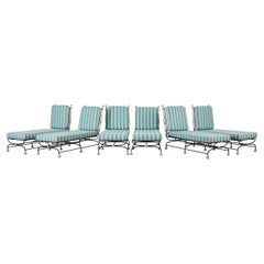 Set of Six Formations Neoclassical Style Iron Estate Chaise Lounges