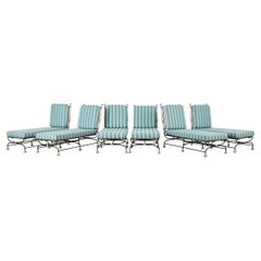 Ensemble de six chaises longues en fer de style néoclassique de Formations