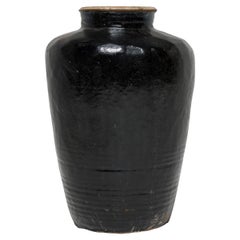 Antique Dark Glazed Pickling Jar, c. 1850