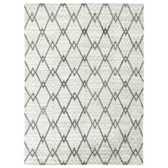 Mehraban Modern Design Wool & Bamboo Silk Ribbed Rug Vita Amaratna