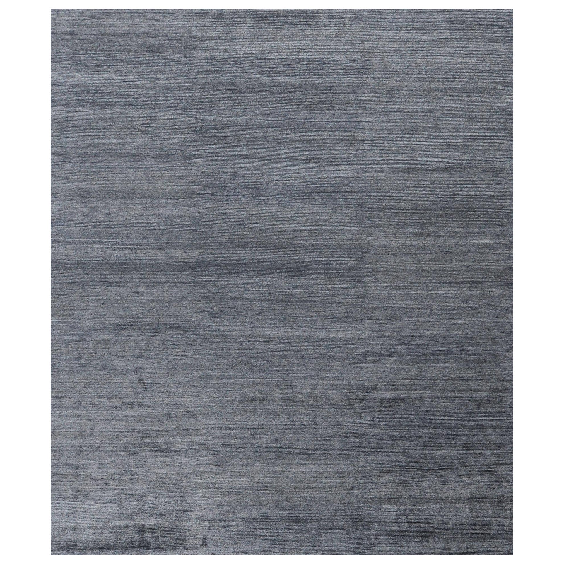 Mehraban Modern Design Bamboo Silk & Wool Ribbed Rug Vita