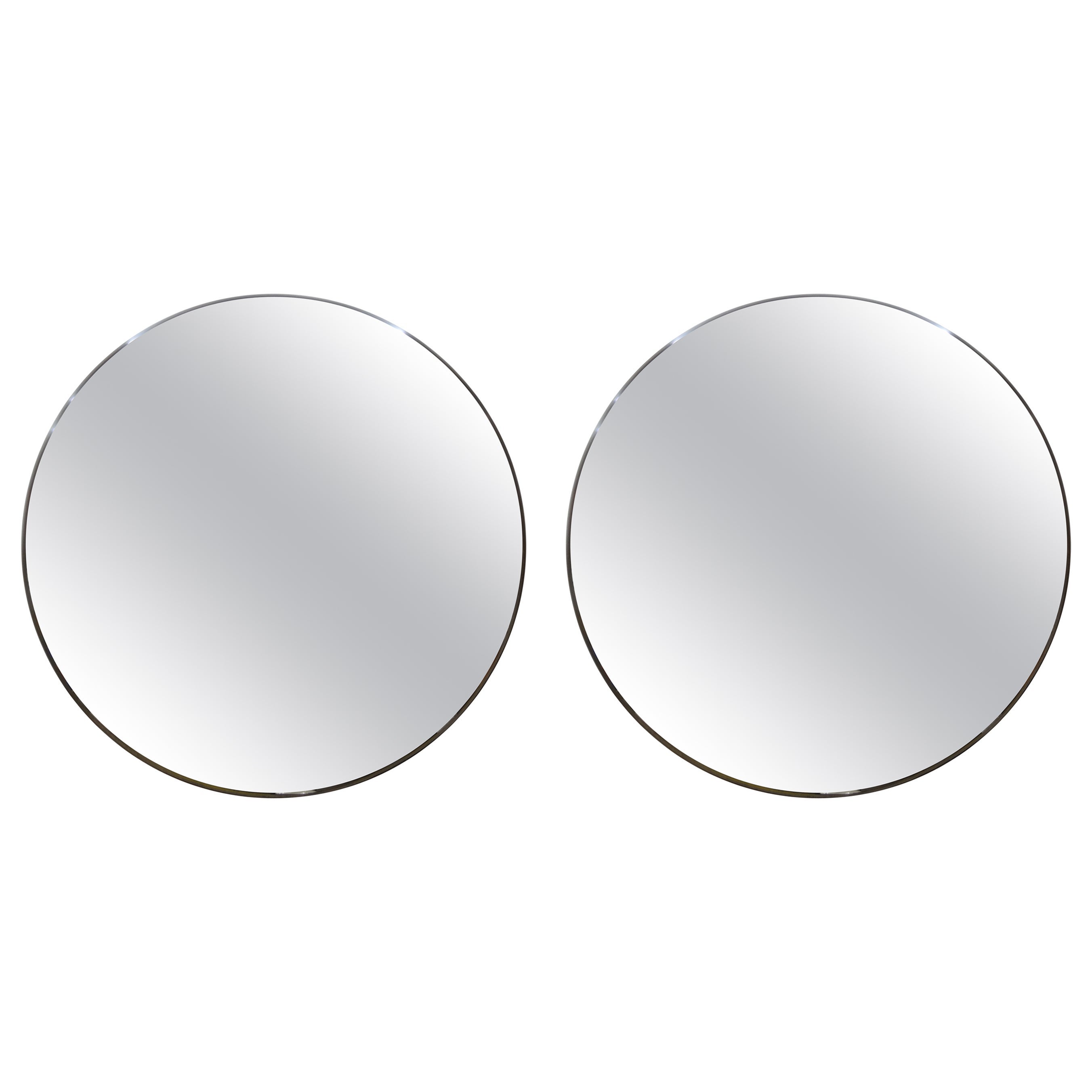 Pair of Italian Gio Ponti Inspired Brass Mirrors For Sale