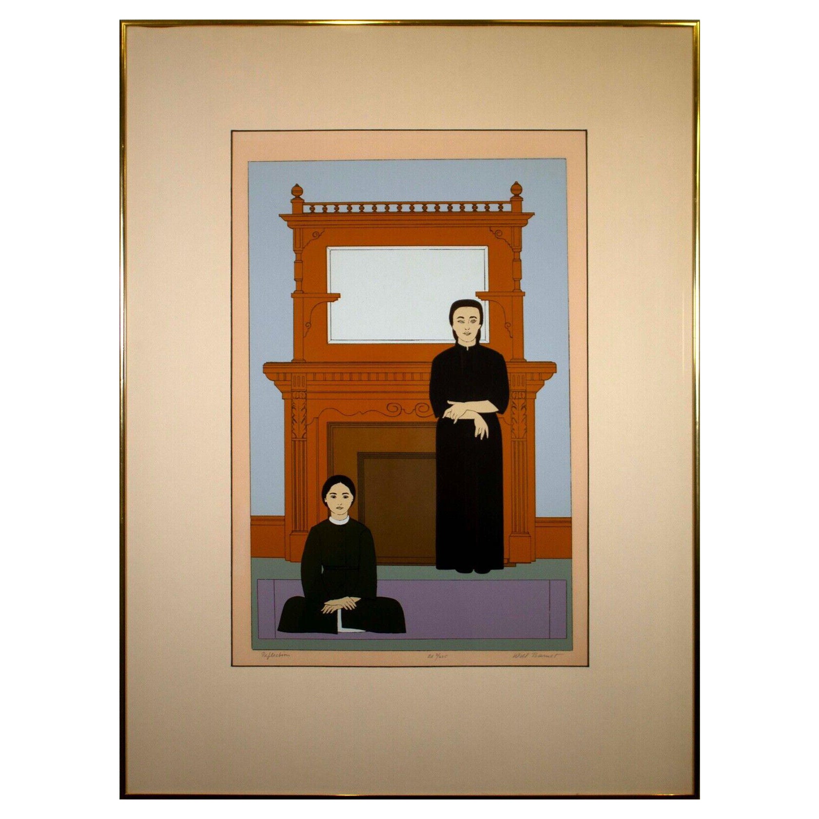 Will Barnet Reflection Signed Modern Realist Serigraph on Paper 2/225 Framed '71 For Sale