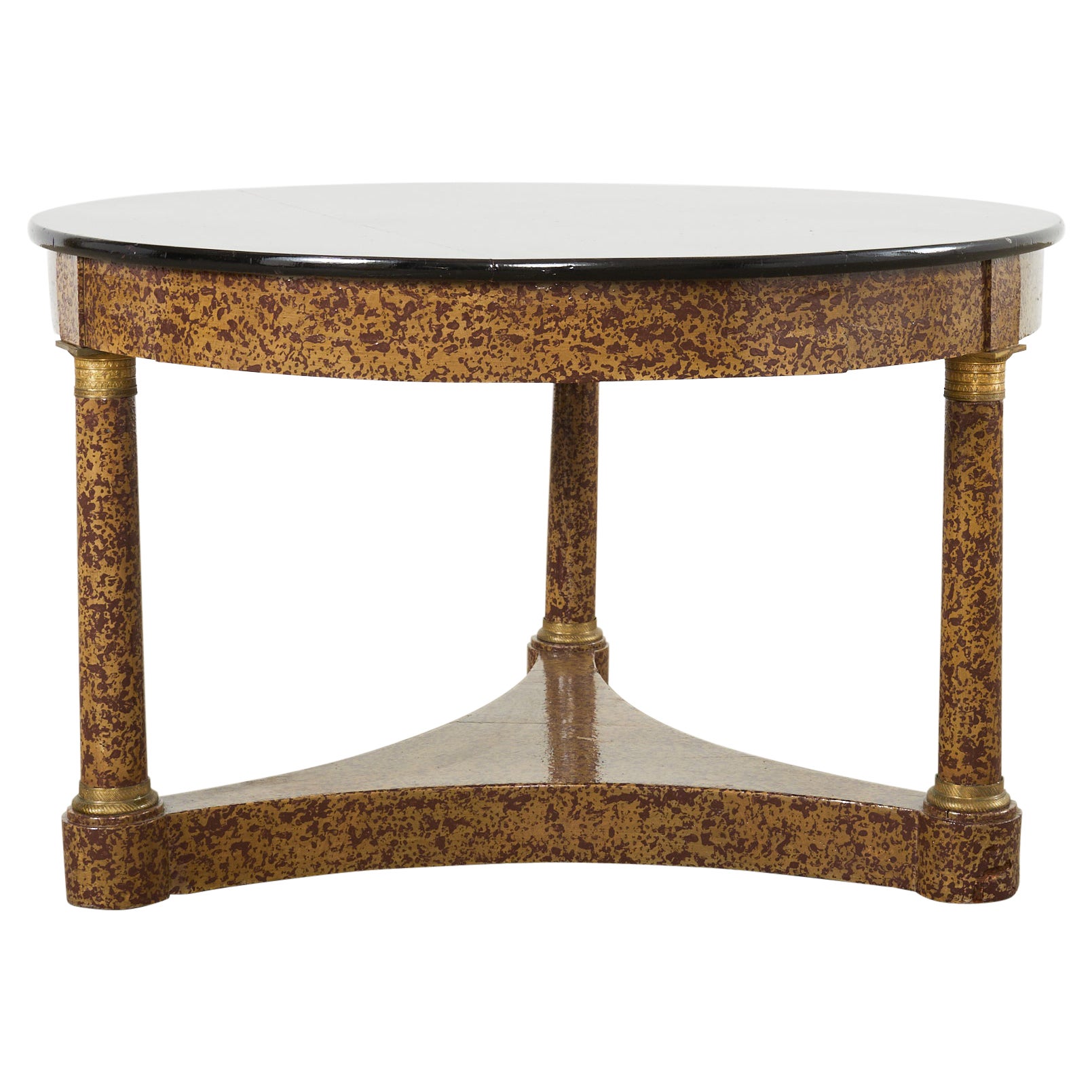 French Empire Style Cocktail Table Speckled by Ira Yeager For Sale