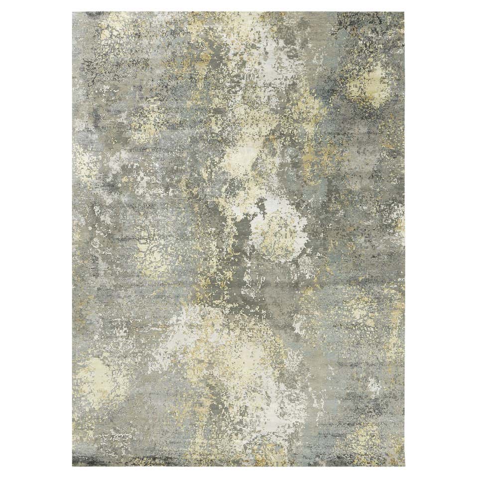 Mehraban Modern Design Bamboo Silk Embossed Rug FR1315 For Sale at 1stDibs