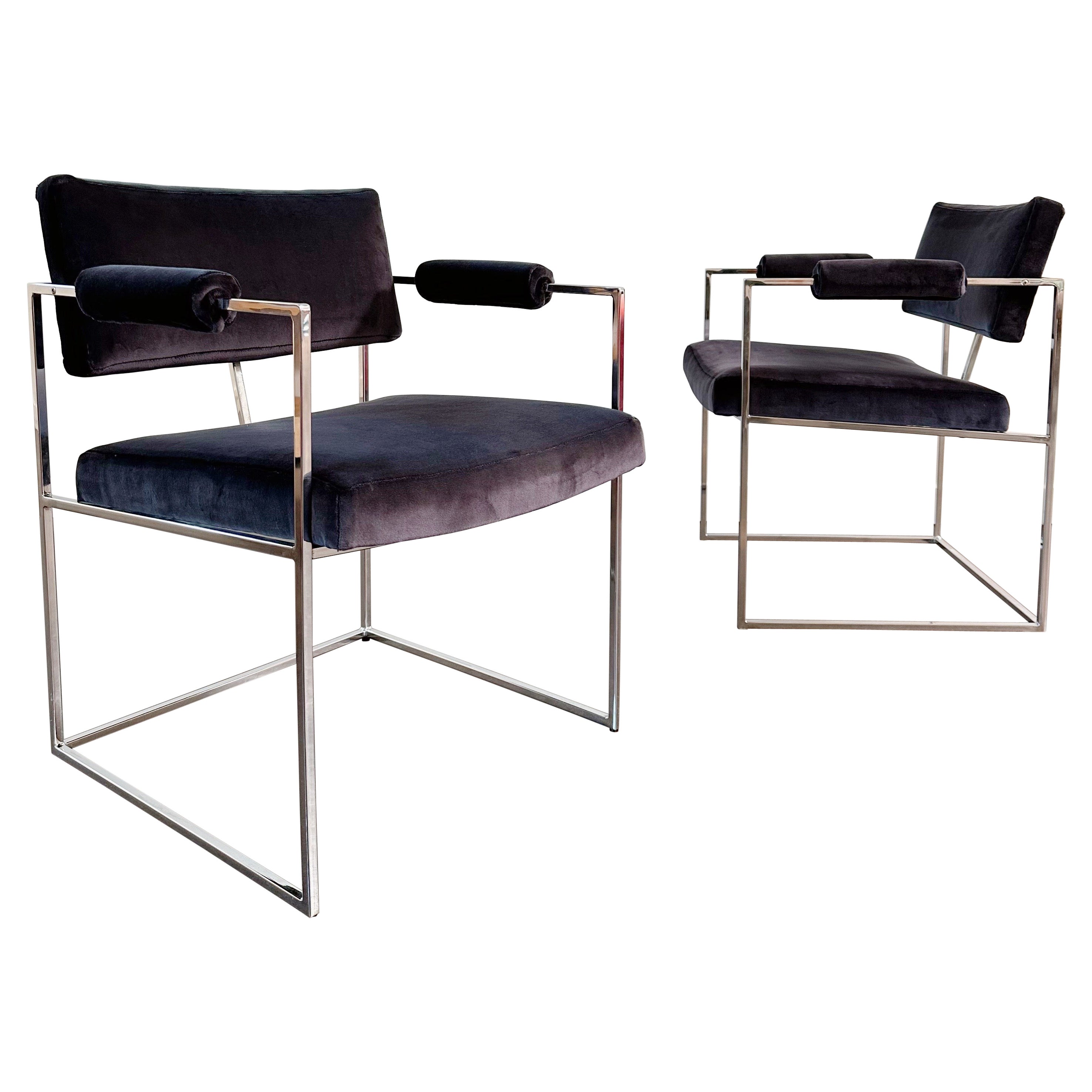 A Pair of 1188 'Thin Line' Armchairs by Milo Baughman