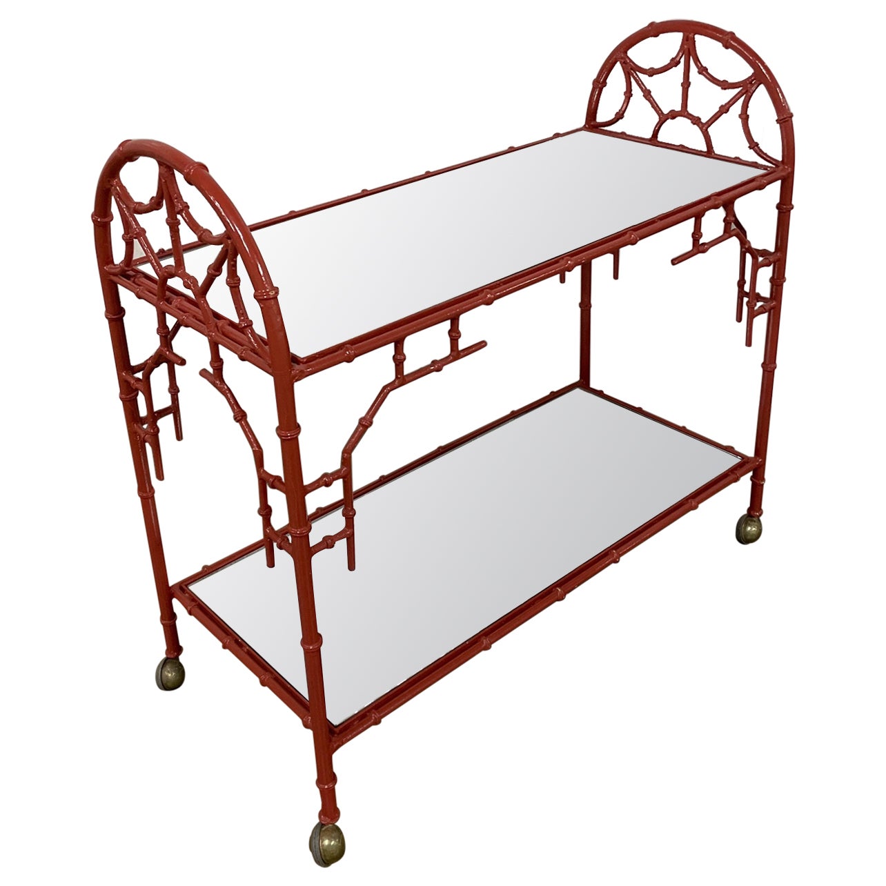 Chinese Chippendale Style Bar Cart For Sale