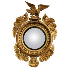 Regency Convex Giltwood Mirror With Eagle And Sea Serpents