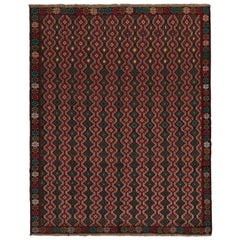 Vintage Baluch Stammes-Teppich in Rot, Blau & Brown-Muster von Rug & Kilim