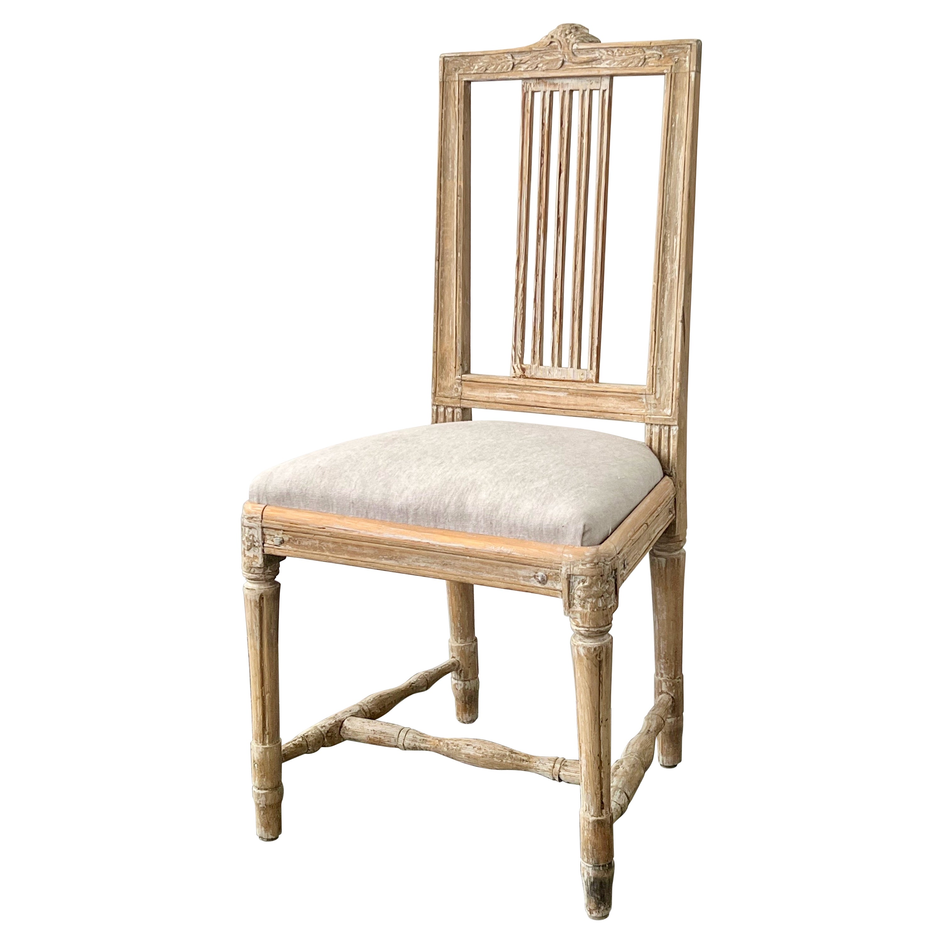 Schwedischer Lindome-Beistellstuhl aus der Gustavianischen Periode, 18. Jahrhundert