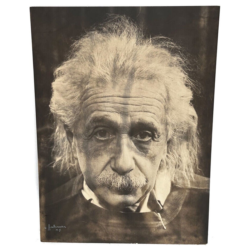 Albert Einstein, Kunstfotografie von Philippe Halsman, gestempelt  im Angebot