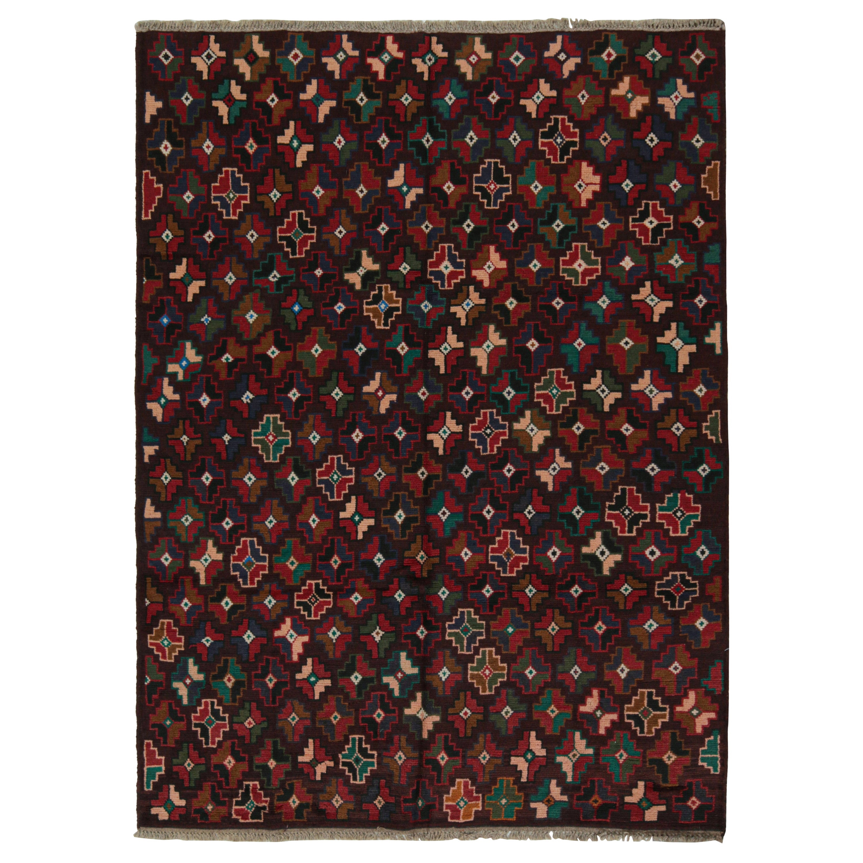Tapis vintage Baluch Kohistani à motifs Brown, Blue, Red, Green by Rug & Kilim en vente