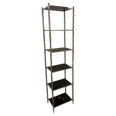 Faux Bois Twig Style Nickel Plated Etagere